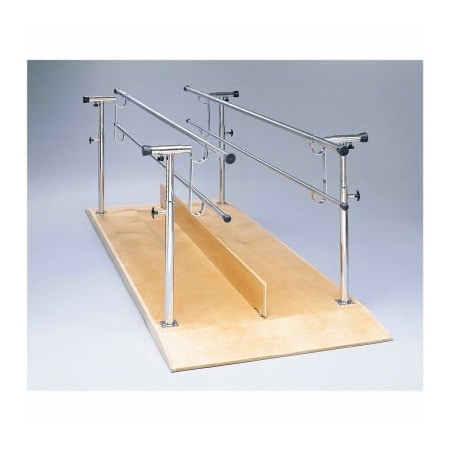 Fabrication Enterprises Wood Platform Mounted Parallel Bars, Height and Width Adjustable, 10' L 15-4050